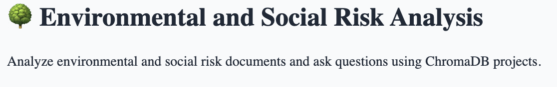 Environmental and Social RAG App Logo